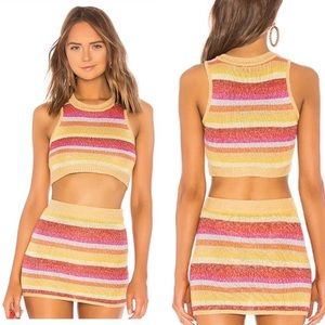 NWT Lovers + Friends Sunset Sweater Crop Mini Set
